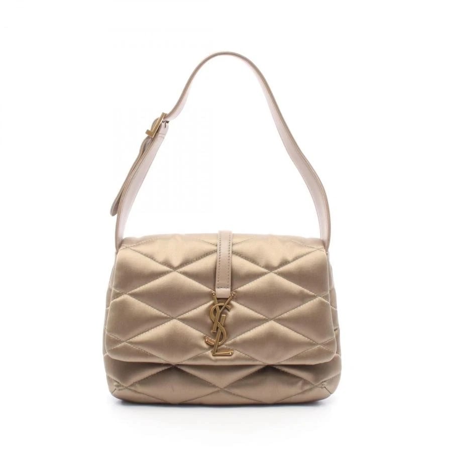 SAINT LAURENT PARIS BAG: GOLD BEIGE: SAINT LAURENT PARIS Bag: Gold Beige Brand: SAINT LAURENT PARIS Type/Style: Shoulder Bag Material: Exterior Material Fabric / Leather Color: Exterior Color Gold / Beige Size: (approx. W9.8 ? H7.1 ?