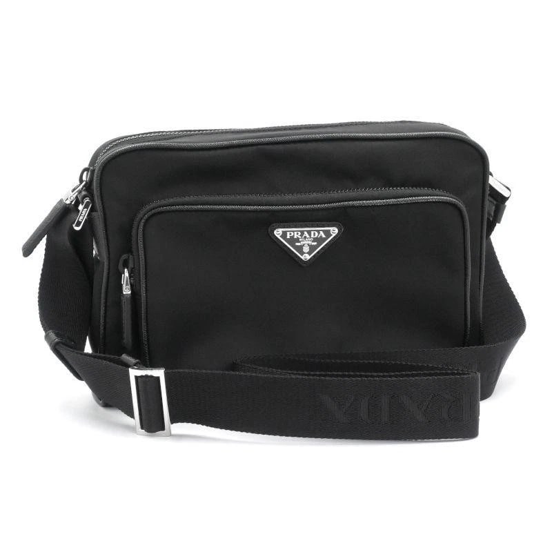 PRADA BAG: SMALL RE-NYLON X SAFFIANO LEATHER: PRADA Bag: Small Re-Nylon x Saffiano Leather Brand: PRADA Type/Style: Shoulder Bag Material: Exterior Material Polyamide Color: Exterior Color Black Size: (approx. W9.4 ? H6.1 ? D2.8 inch)