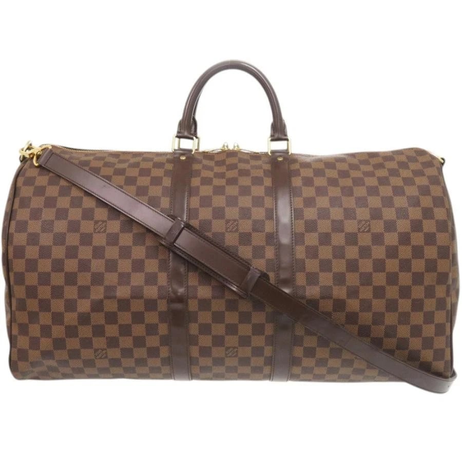 LOUIS VUITTON BAG: KEEPALL BANDOULIERE: LOUIS VUITTON Bag: Keepall Bandouliere Brand: LOUIS VUITTON Type/Style: Duffle Material: Exterior Material Canvas Color: Exterior Color Brown Size: (approx. W21.7 ? H11.4 ? D9.4 inch) Accessories: