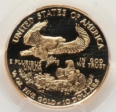 2000-W PROOF GOLD EAGLE 1/4 OZ BLUE GRADIENT - 2