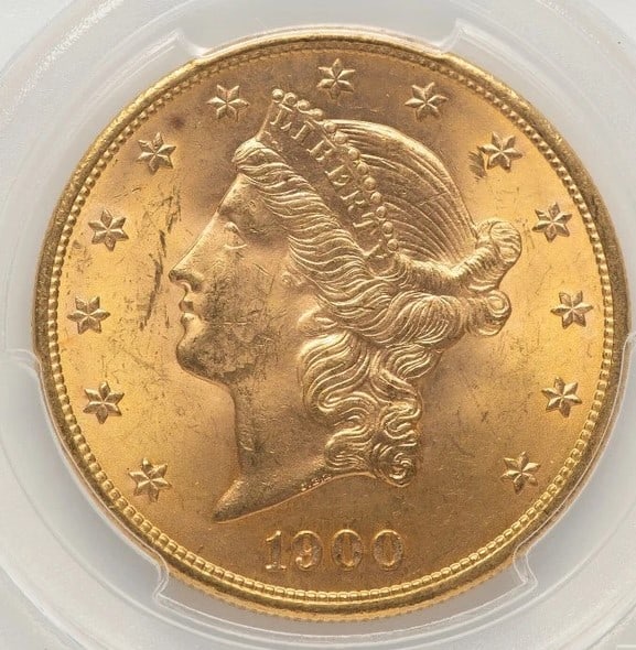 1900 $20 BLUE GRADIENT LIBERTY DOUBLE EAGLE - 2