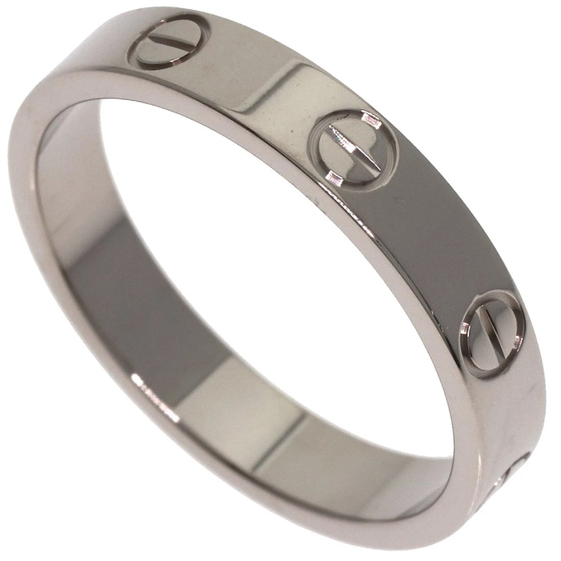 CARTIER MINI LOVE RING K18 WHITE GOLD: CARTIER Mini love Ring K18 White Gold Brand: CARTIER Type/Style: Ring Material: K18 White Gold, Color: Silver Size: 7.5(US) Accessories: None Accessories Notice: When purchasing pre-owned