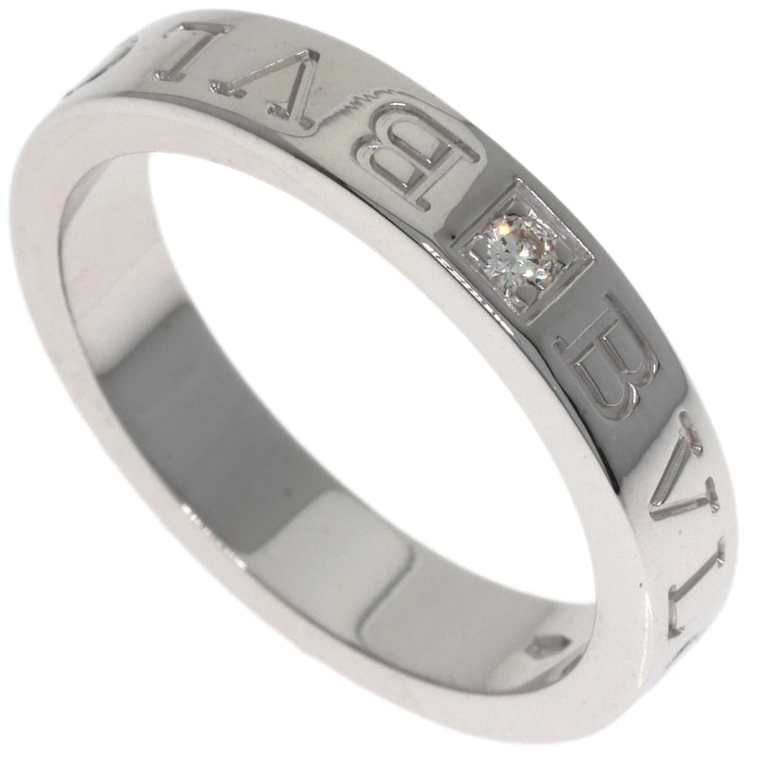 BVLGARI DIAMOND RING K18 WHITE GOLD: BVLGARI Diamond Ring K18 White Gold Brand: BVLGARI Type/Style: Ring Material: K18 White Gold, Color: Silver Size: 7.75(US) Accessories: None Accessories Notice: When purchasing pre-owned goods,