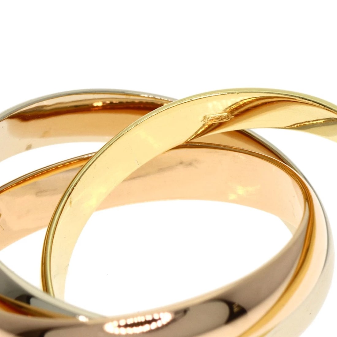 CARTIER TRINITY RING K18 YELLOW GOLD K18 WHITE GOLD: CARTIER Trinity Ring K18 Yellow Gold K18 White Gold Brand: CARTIER Type/Style: Ring Material: K18 Yellow Gold/K18 White Gold/18K Pink Gold, Color: Gold Size: 5.75(US) Accessories: None Acc
