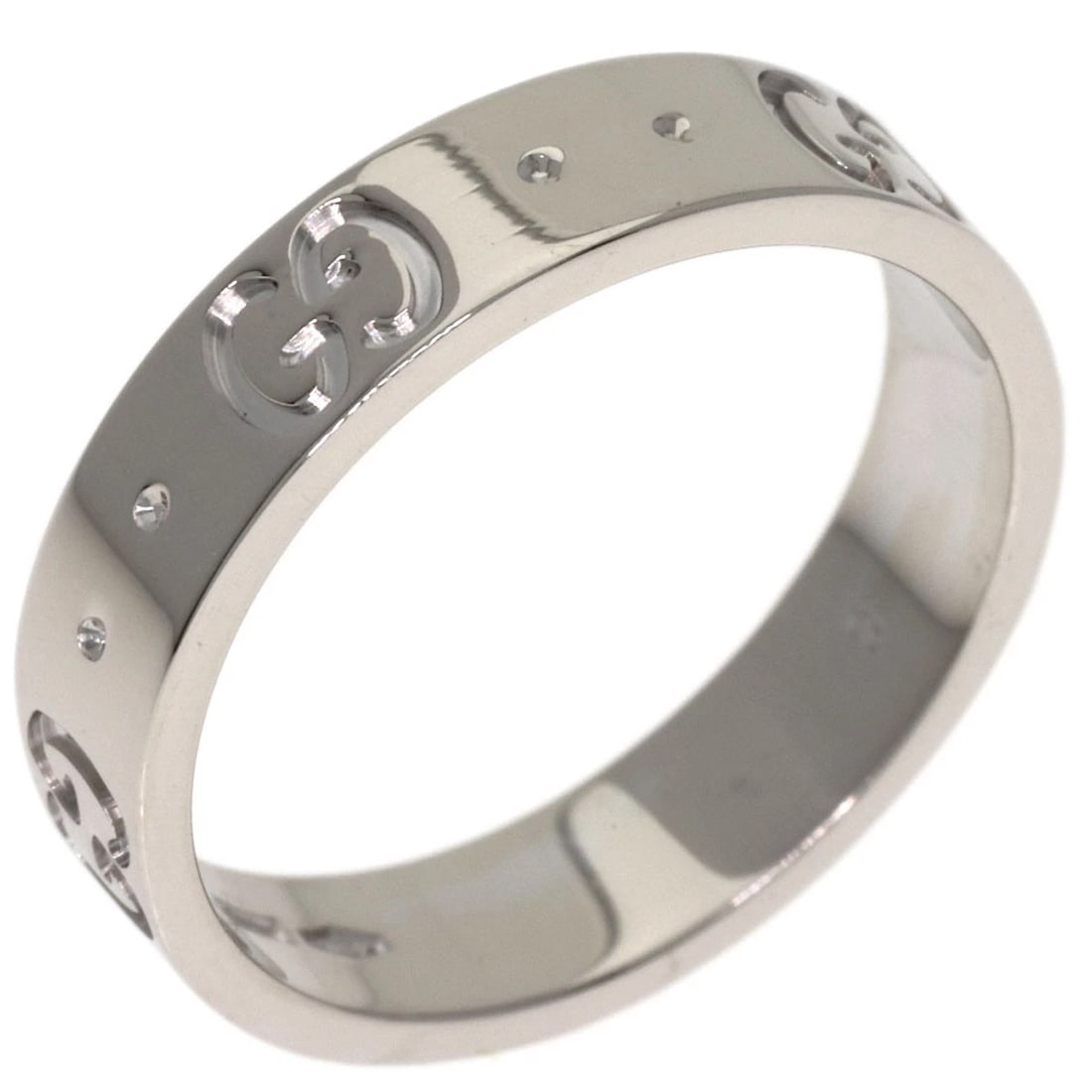 GUCCI RING K18 WHITE GOLD: GUCCI Ring K18 White Gold Brand: GUCCI Type/Style: Ring Material: K18 White Gold, Color: Silver Size: 4.5(US) Accessories: None Accessories Notice: When purchasing pre-owned goods, please