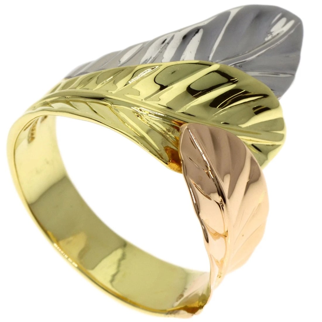 FEATHER MOTIF RING K18 YELLOW GOLD PT900: Feather motif Ring K18 Yellow Gold PT900 Brand: SELECT JEWELRY Type/Style: Ring Material: K18 Yellow Gold/PT900/18K Pink Gold, Color: Gold Size: 8.25(US) Accessories: None Accessories Noti