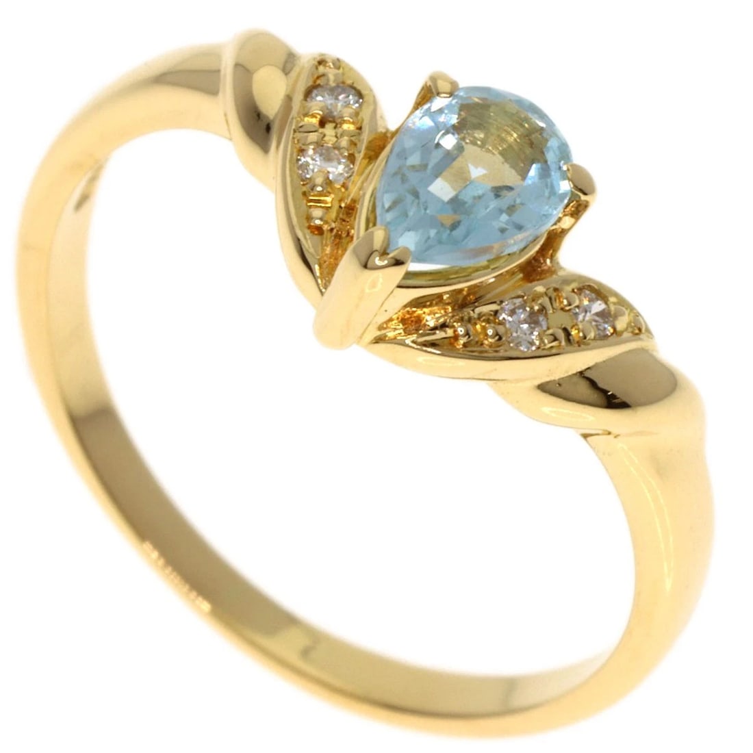 TASAKI AQUAMARINE DIAMOND RING K18 YELLOW GOLD: TASAKI Aquamarine Diamond Ring K18 Yellow Gold Brand: TASAKI Type/Style: Ring Material: K18 Yellow Gold, Color: Gold Size: 6(US) Accessories: None Accessories Notice: When purchasing pre-o