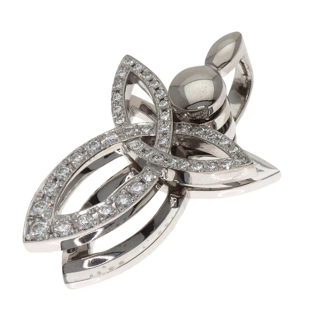 WALTHAM DIAMOND PENDANT TOP K18 WHITE GOLD (1 of 4)