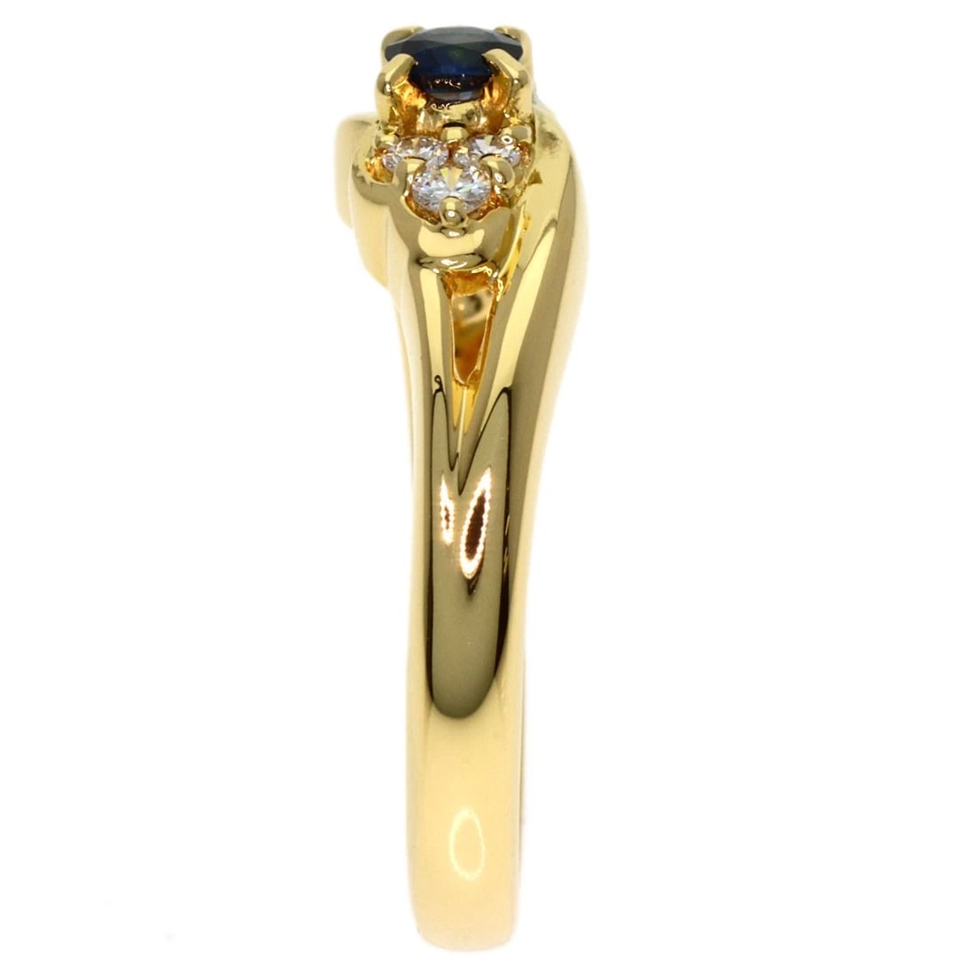 POLA SAPPHIRE DIAMOND RING K18 YELLOW GOLD: POLA Sapphire Diamond Ring K18 Yellow Gold Brand: POLA Type/Style: Ring Material: K18 Yellow Gold, Main Stone Natural Color: Gold Size: 6(US) Accessories: None Accessories Notice: When purchasing