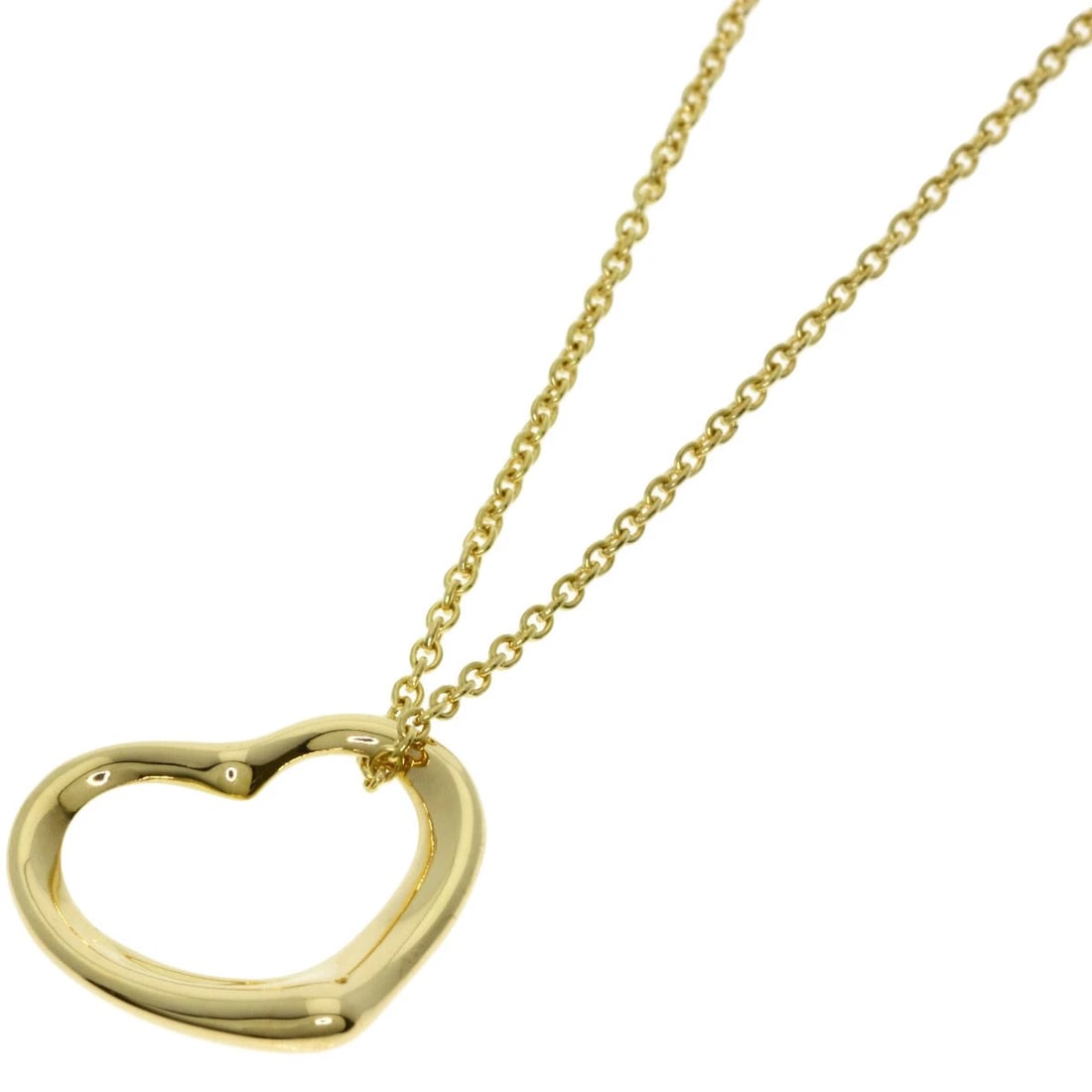 TIFFANY&CO. OPEN HEART NECKLACE K18 YELLOW GOLD: TIFFANY&Co. Open heart Necklace K18 Yellow Gold Brand: TIFFANY&Co. Type/Style: Necklace Material: K18 Yellow Gold, Color: Gold Size: Chain Length:16.1inch/41cm Chain Width:0.4inch/1.1mm Top