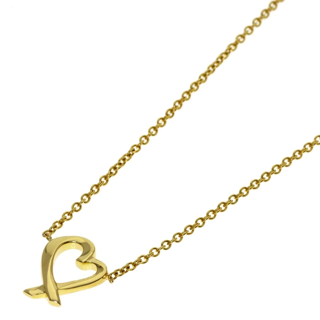 TIFFANY&CO. LOVING HEART NECKLACE K18 YELLOW GOLD: TIFFANY&Co. Loving heart Necklace K18 Yellow Gold Brand: TIFFANY&Co. Type/Style: Necklace Material: K18 Yellow Gold, Color: Gold Size: Chain Length:18.9inch/48cm Chain Width:0.4inch/1.0mm Top