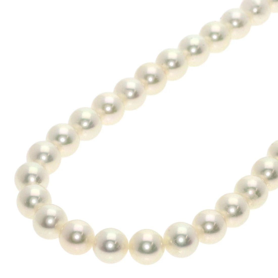 MIKIMOTO PEARL NECKLACE K14 WHITE GOLD: MIKIMOTO Pearl Necklace K14 White Gold Brand: MIKIMOTO Type/Style: Necklace Material: K14 White Gold, Color: white Size: Stone Size:0.3inch/6.8-7.3mm Chain Length:47.6inch/121cm Finished Accessories: