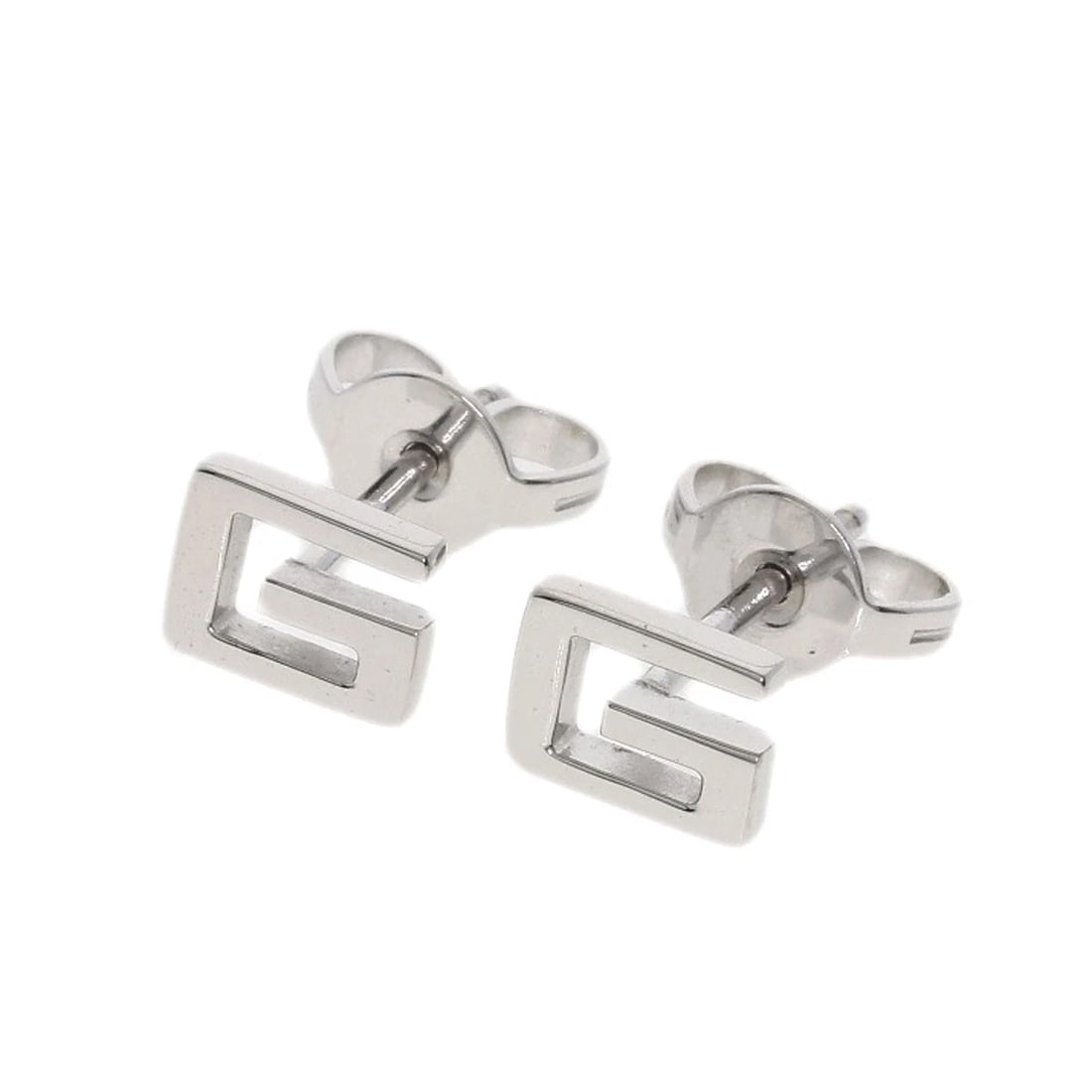 GUCCI G EARRING K18 WHITE GOLD: GUCCI G earring K18 White Gold Brand: GUCCI Type/Style: earring Material: K18 White Gold, Color: Silver Size: Top Size:0.2inch/4.9x6.2x1.2mm Accessories: None Accessories Notice: When purchasing