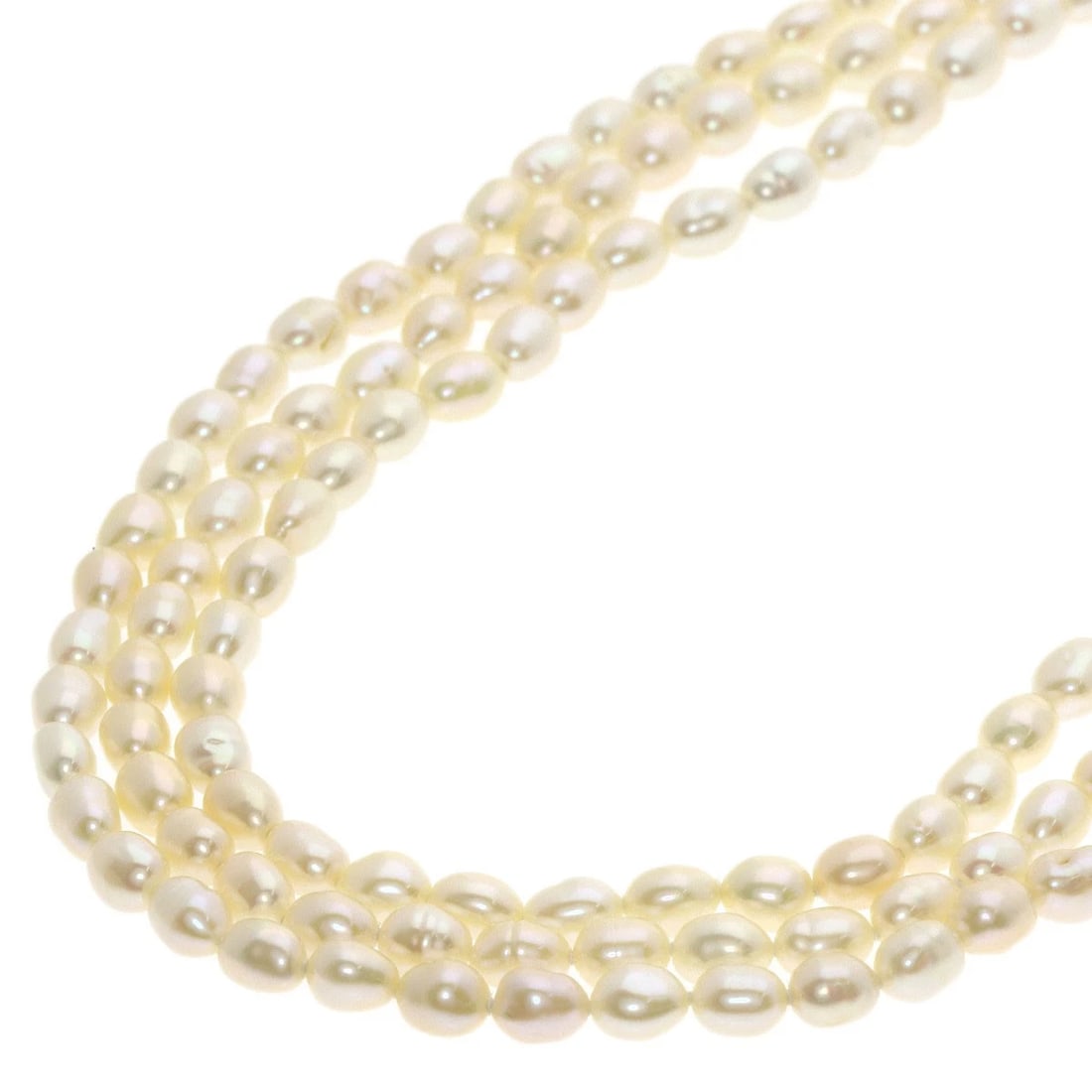 TASAKI FRESHWATER PEARL LONG TRIPLE NECKLACE K18 YELLOW GOLD: TASAKI Freshwater Pearl Long Triple Necklace K18 Yellow Gold Brand: TASAKI Type/Style: Necklace Material: K18 Yellow Gold, Main Stone Pearl Color: white Size: Stone Size:0.2inch/4-4.2mm Chain