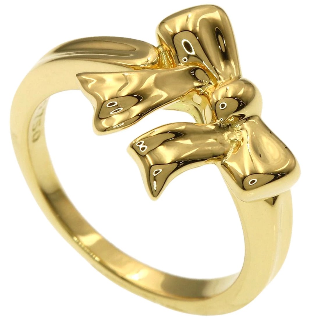 TIFFANY&CO. RIBBON RING K18 YELLOW GOLD: TIFFANY&Co. ribbon Ring K18 Yellow Gold Brand: TIFFANY&Co. Type/Style: Ring Material: K18 Yellow Gold, Color: Gold Size: 4.25(US) Accessories: None Accessories Notice: When purchasing pre-