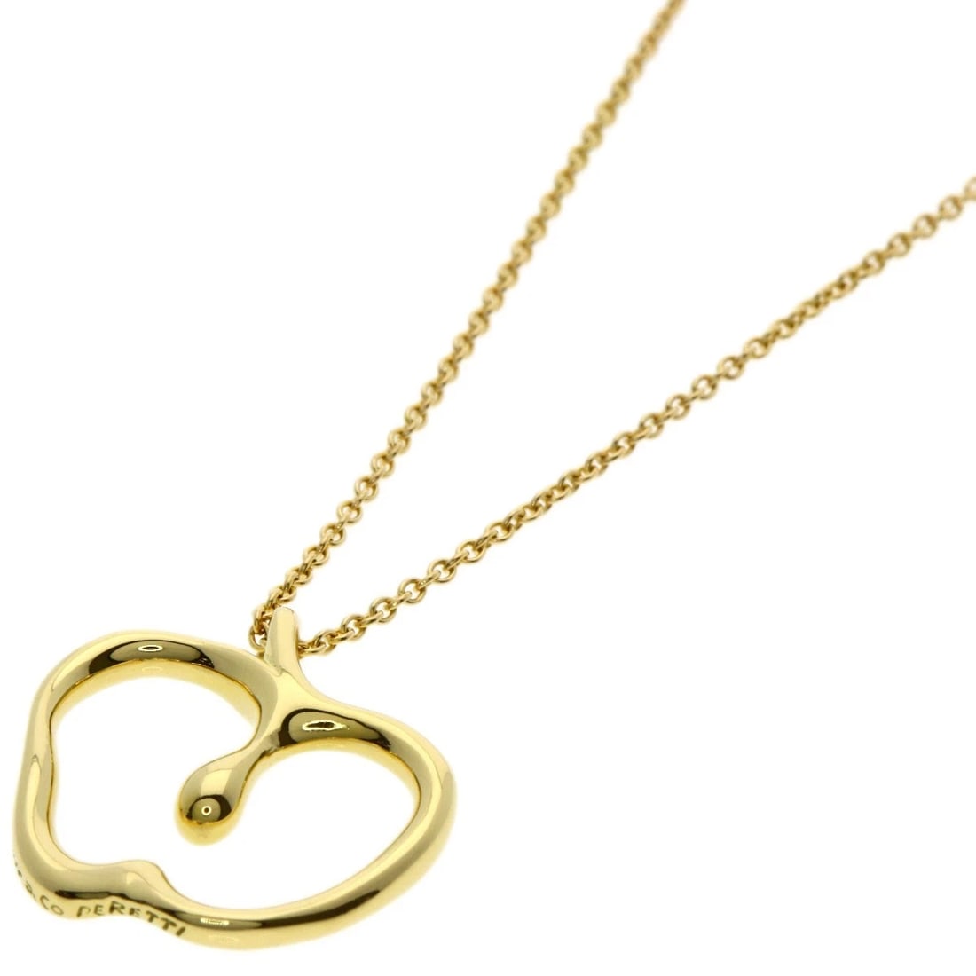 TIFFANY&CO. APPLE NECKLACE K18 YELLOW GOLD: TIFFANY&Co. Apple Necklace K18 Yellow Gold Brand: TIFFANY&Co. Type/Style: Necklace Material: K18 Yellow Gold, Color: Gold Size: Chain Length:16.3inch/41.5cm Chain Width:0.4inch/1.1mm Top Size:0.7inch/