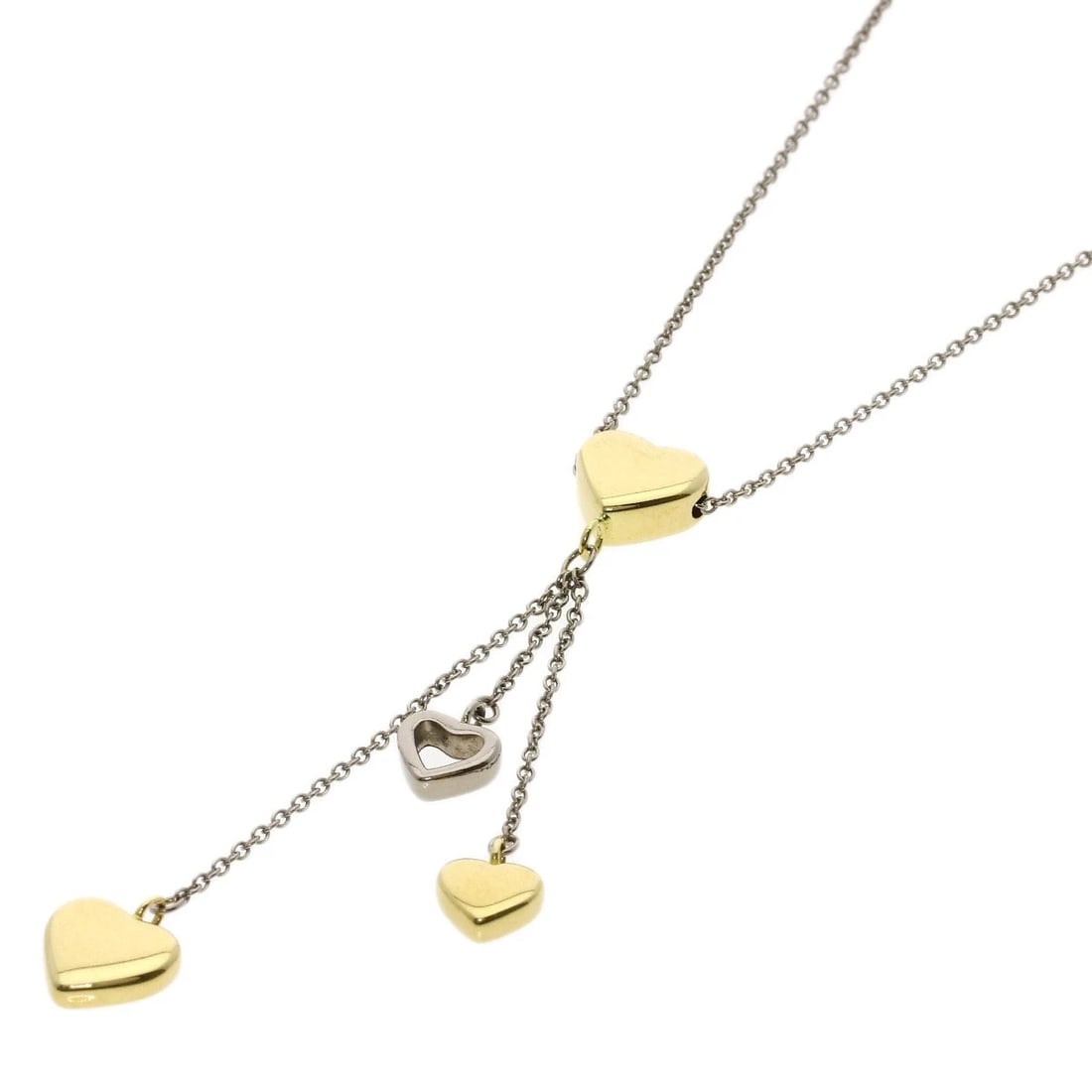 TIFFANY&CO. NECKLACE K18 YELLOW GOLD K18 WHITE GOLD: TIFFANY&Co. Necklace K18 Yellow Gold K18 White Gold Brand: TIFFANY&Co. Type/Style: Necklace Material: K18 Yellow Gold/K18 White Gold, Color: Silver Size: Chain Length:15.9inch/40.5cm Chain Width:0.5in