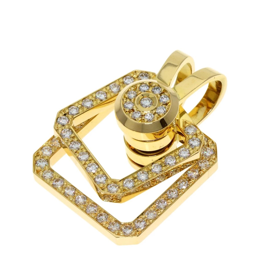 WALTHAM SWING DIAMOND PENDANT TOP K18 YELLOW GOLD (1 of 4)
