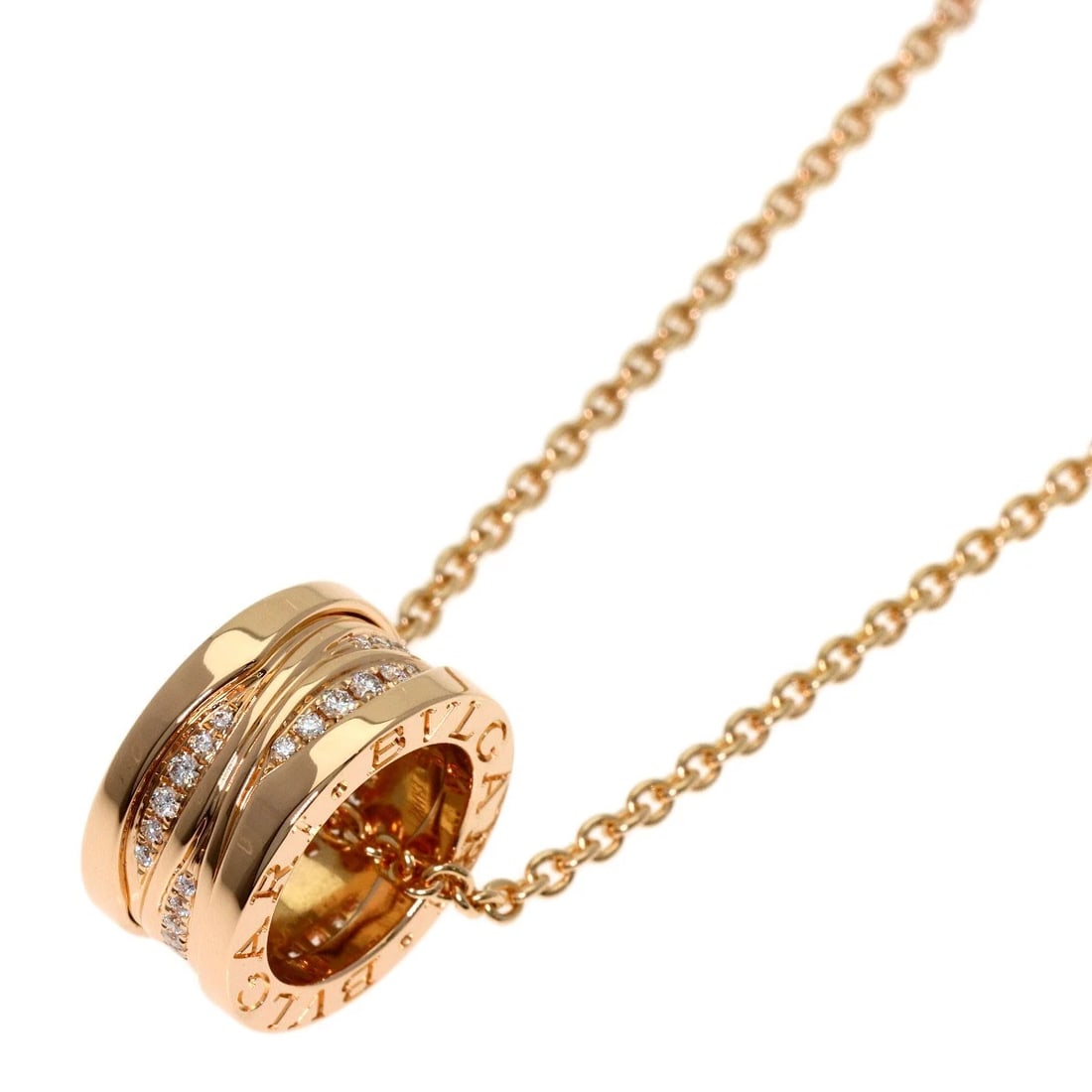 BVLGARI B.ZERO1 DIAMOND NECKLACE K18 PINK GOLD (1 of 3)