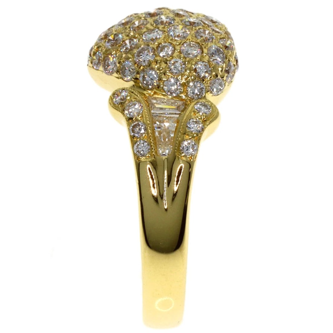 PONTE VECCHIO DIAMOND RING K18 YELLOW GOLD: Ponte Vecchio Diamond Ring K18 Yellow Gold Brand: Ponte Vecchio Type/Style: Ring Material: K18 Yellow Gold, Color: Gold Size: 6.75(US) Accessories: None Accessories Notice: When purchasing