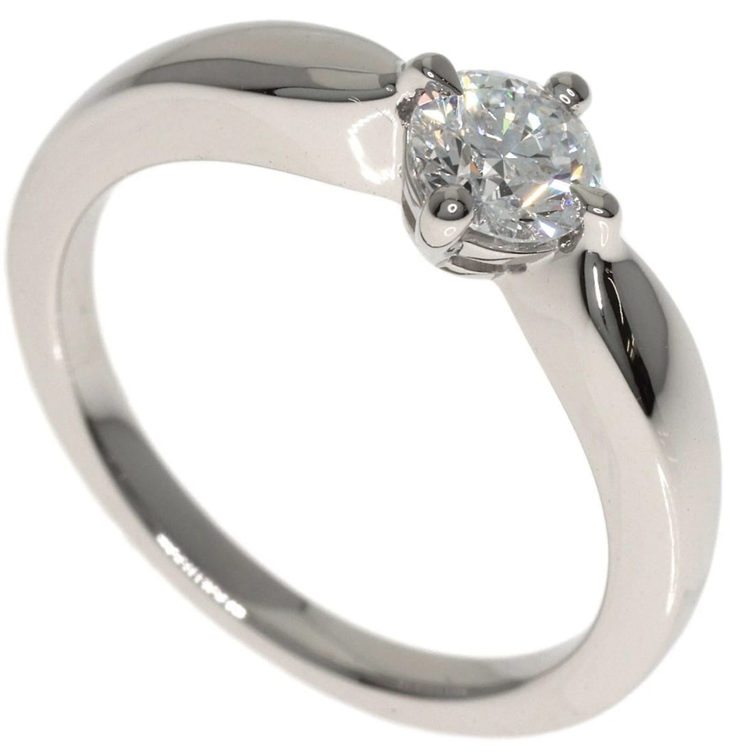 BVLGARI DEDICATA DIAMOND RING PLATINUM PT950: BVLGARI Dedicata Diamond Ring Platinum PT950 Brand: BVLGARI Type/Style: Ring Material: Platinum PT950, Color: Silver Size: 4.5(US) Accessories: None Accessories Notice: When purchasing pre