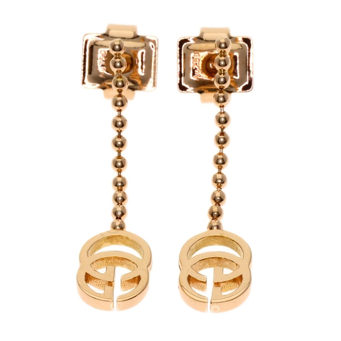 GUCCI GG RUNNING CHAIN EARRING K18 PINK GOLD (1 of 3)