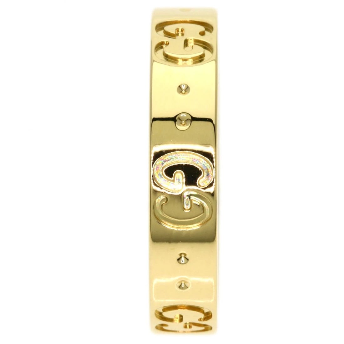 GUCCI RING K18 YELLOW GOLD: GUCCI Ring K18 Yellow Gold Brand: GUCCI Type/Style: Ring Material: K18 Yellow Gold, Color: Gold Size: 5.75(US) Accessories: None Accessories Notice: When purchasing pre-owned goods, please