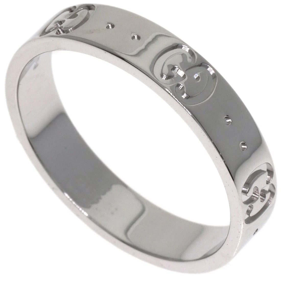 GUCCI ICON RING K18 WHITE GOLD: GUCCI Icon Ring K18 White Gold Brand: GUCCI Type/Style: Ring Material: K18 White Gold, Color: Silver Size: 7(US) Accessories: None Accessories Notice: When purchasing pre-owned goods, plea