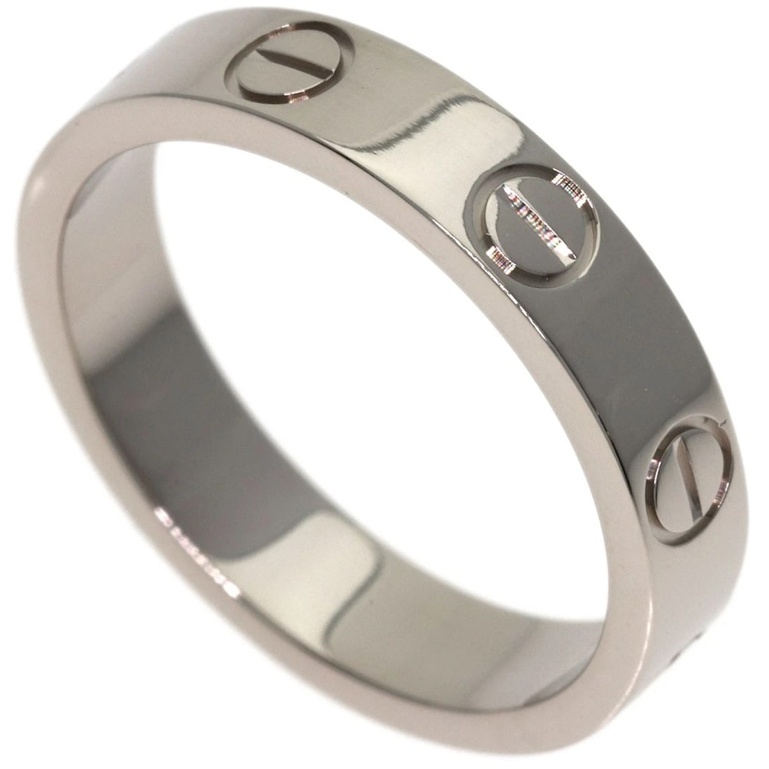 CARTIER LOVE RING K18 WHITE GOLD: CARTIER love Ring K18 White Gold Brand: CARTIER Type/Style: Ring Material: K18 White Gold, Color: Silver Size: 4.5(US) Accessories: None Accessories Notice: When purchasing pre-owned goods