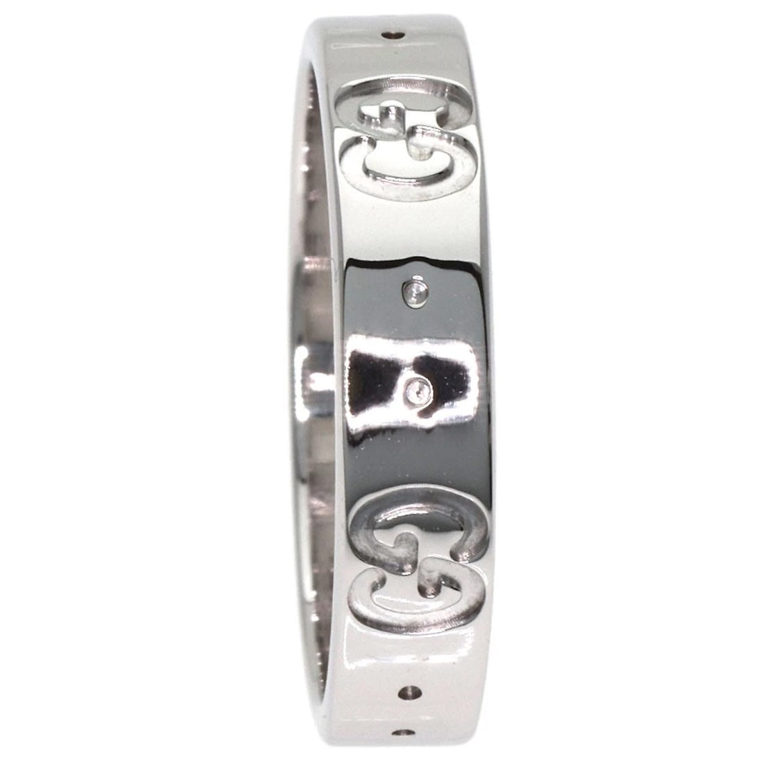 GUCCI RING K18 WHITE GOLD: GUCCI Ring K18 White Gold Brand: GUCCI Type/Style: Ring Material: K18 White Gold, Color: Silver Size: 5.25(US) Accessories: None Accessories Notice: When purchasing pre-owned goods, please