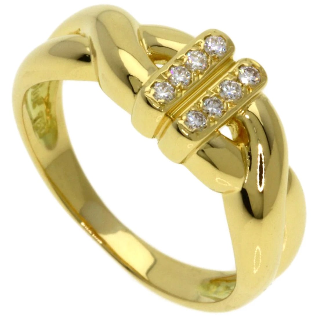DIOR DIAMOND RING K18 YELLOW GOLD: Dior Diamond Ring K18 Yellow Gold Brand: Dior Type/Style: Ring Material: K18 Yellow Gold, Color: Size: 5(US) Accessories: None Accessories Notice: When purchasing pre-owned goods, please r