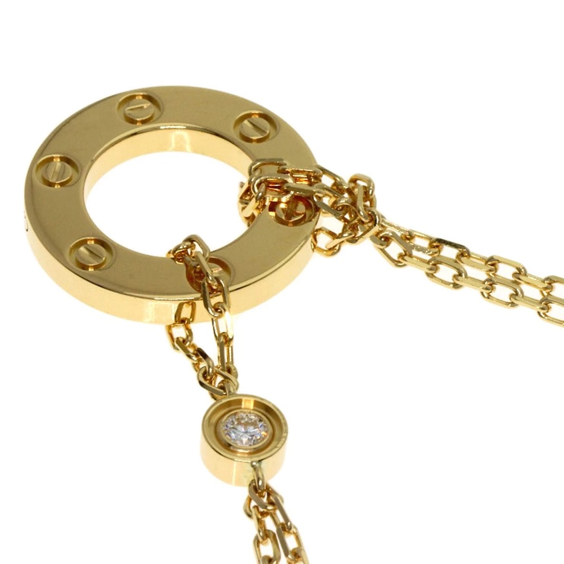 CARTIER DIAMOND NECKLACE K18 YELLOW GOLD: CARTIER Diamond Necklace K18 Yellow Gold Brand: CARTIER Type/Style: Necklace Material: K18 Yellow Gold, Main Stone Natural Color: Gold Size: Chain Length:16.1inch/41cm Chain Width:0.4inch/1.1mm Top Si