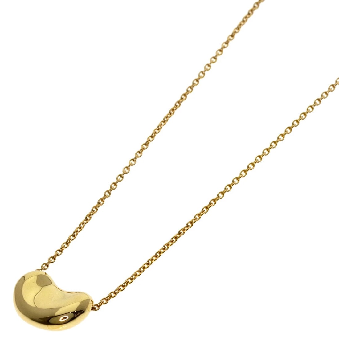 TIFFANY&CO. BEAN NECKLACE K18 YELLOW GOLD: TIFFANY&Co. Bean Necklace K18 Yellow Gold Brand: TIFFANY&Co. Type/Style: Necklace Material: K18 Yellow Gold, Color: Gold Size: Chain Length:15.9inch/40.5cm Chain Width:0.4inch/0.9mm Top Size:0.3inch/7