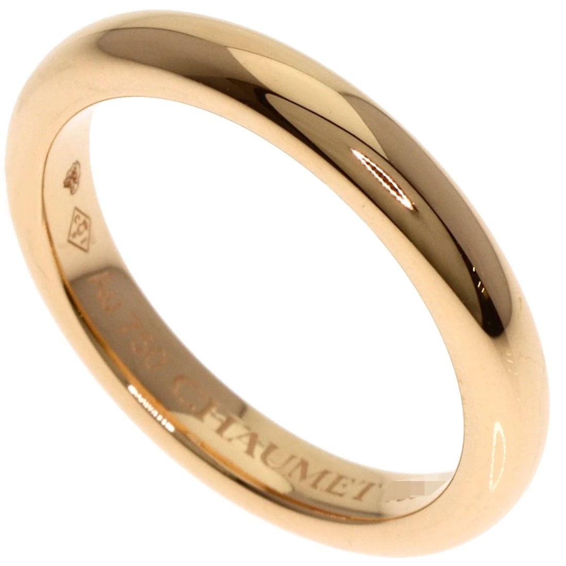 CHAUMET RING K18 PINK GOLD: Chaumet Ring K18 Pink Gold Brand: Chaumet Type/Style: Ring Material: K18 Pink Gold, Color: Gold Size: 5.75(US) Accessories: None Accessories Notice: When purchasing pre-owned goods, please