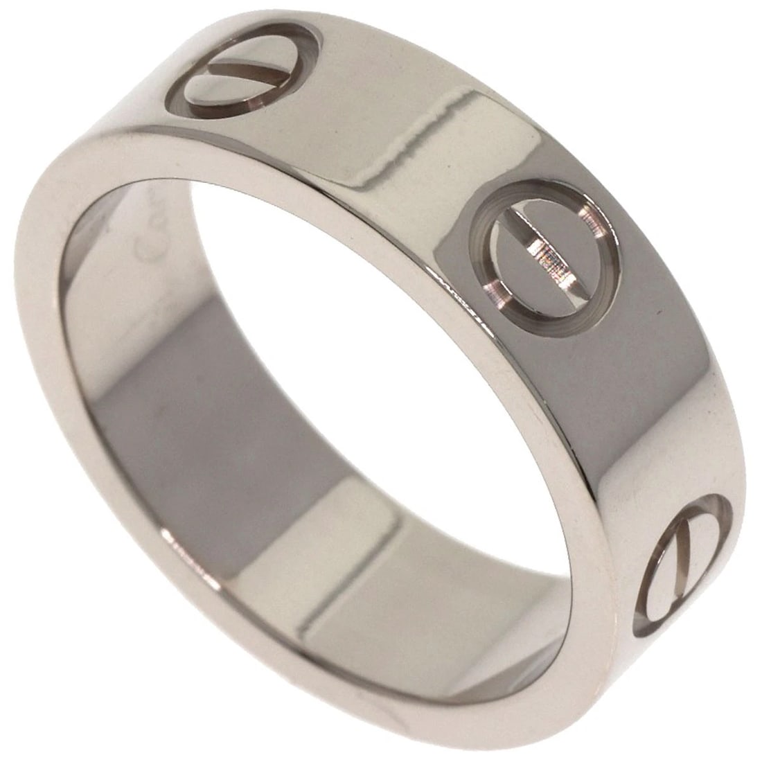 CARTIER LOVE RING K18 WHITE GOLD: CARTIER love Ring K18 White Gold Brand: CARTIER Type/Style: Ring Material: K18 White Gold, Color: Silver Size: 5(US) Accessories: None Accessories Notice: When purchasing pre-owned goods,
