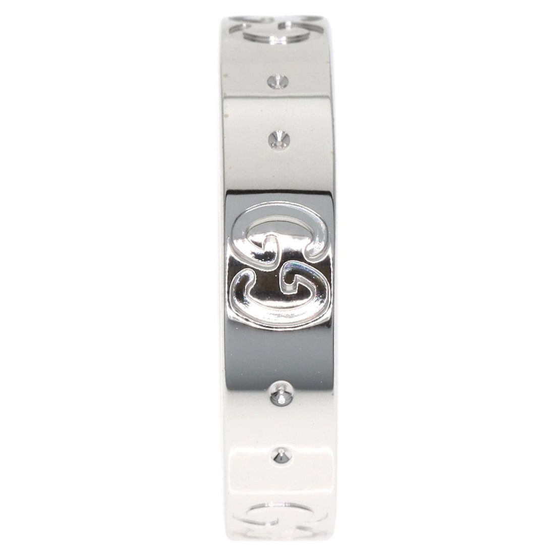 GUCCI RING K18 WHITE GOLD: GUCCI Ring K18 White Gold Brand: GUCCI Type/Style: Ring Material: K18 White Gold, Color: Silver Size: 5(US) Accessories: None Accessories Notice: When purchasing pre-owned goods, please re