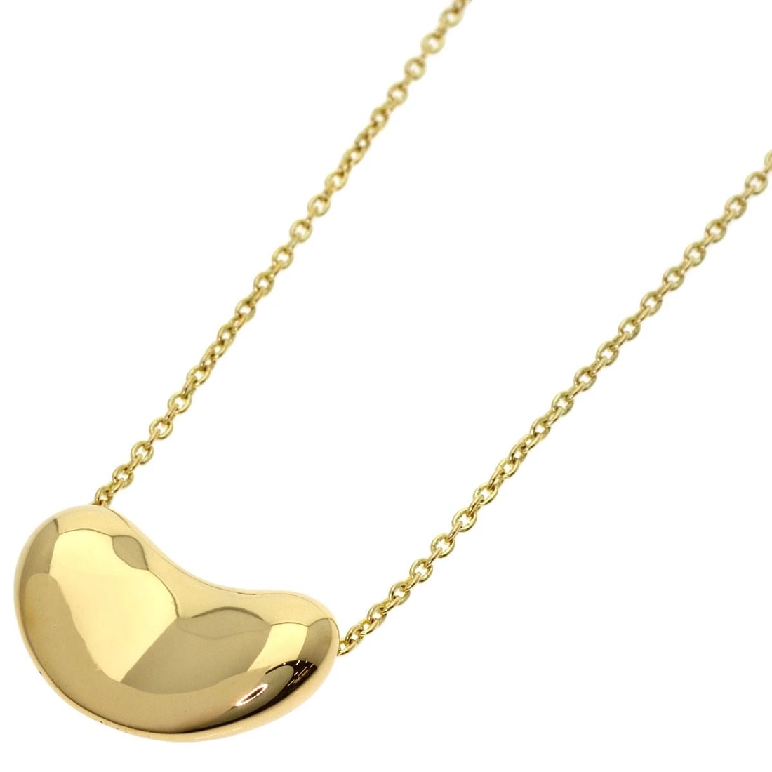 TIFFANY&CO. BEAN NECKLACE K18 YELLOW GOLD: TIFFANY&Co. Bean Necklace K18 Yellow Gold Brand: TIFFANY&Co. Type/Style: Necklace Material: K18 Yellow Gold, Color: Gold Size: Chain Length:15.9inch/40.5cm Chain Width:0.4inch/1.0mm Top Size:0.4inch/1