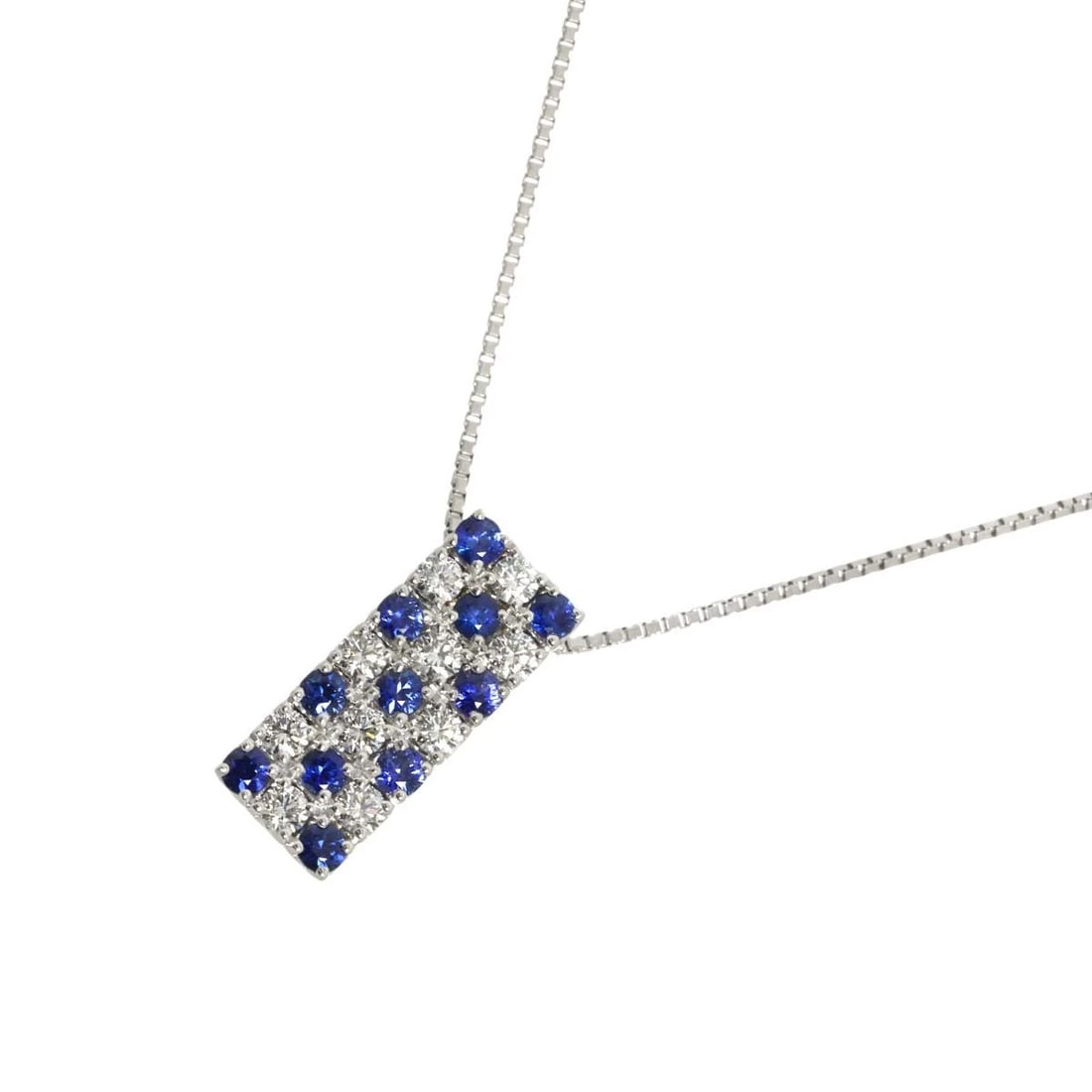 TASAKI SAPPHIRE DIAMOND NECKLACE: TASAKI Sapphire Diamond Necklace Brand: TASAKI Type/Style: Necklace Material: 750 White Gold, Main Stone Sapphire Color: White Gold Size: internal circumference of the chain:17.7inch(Adjustable) Top