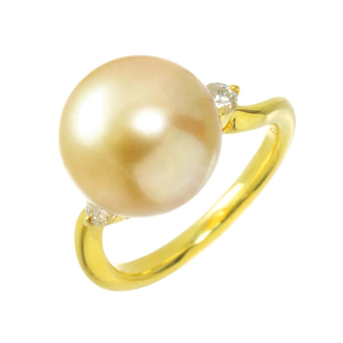 SOUTH SEA PEARL DIAMOND RING: South Sea pearl Diamond Ring Brand: Unbranded Type/Style: Ring Material: 750 Yellow Gold, Color: Yellow Gold Size: 5-5.25(US) Accessories: None Accessories Notice: When purchasing pre-owned goods,