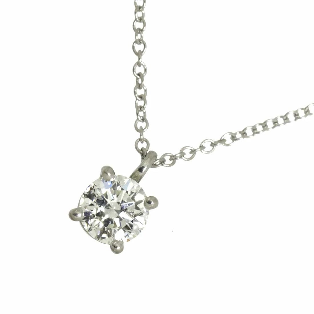 TIFFANY CO. DIAMOND NECKLACE PLATINUM: TIFFANY Co. Diamond Necklace Platinum Brand: TIFFANY Co. Type/Style: Necklace Material: Platinum, Main Stone Natural Color: Platinum Size: internal circumference of the chain:16.1inch Top