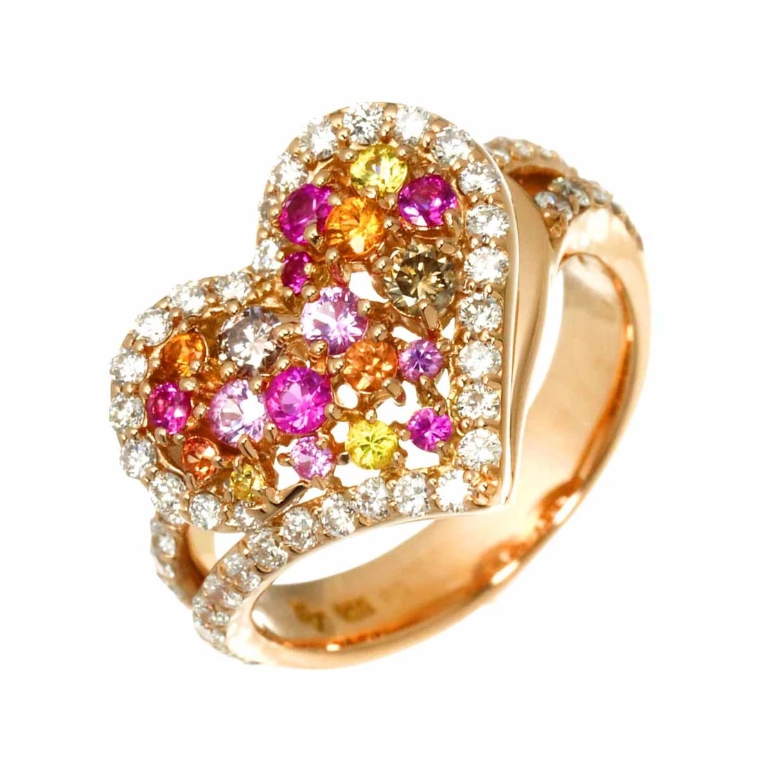 PONTE VECCHIO SAPPHIRE DIAMOND RING 18K PG: Ponte Vecchio Sapphire Diamond Ring 18K PG Brand: Ponte Vecchio Type/Style: Ring Material: 750 Pink Gold, Color: Pink Gold Size: 5.5-5.75(US) Accessories: None Accessories Notice: When purchasing