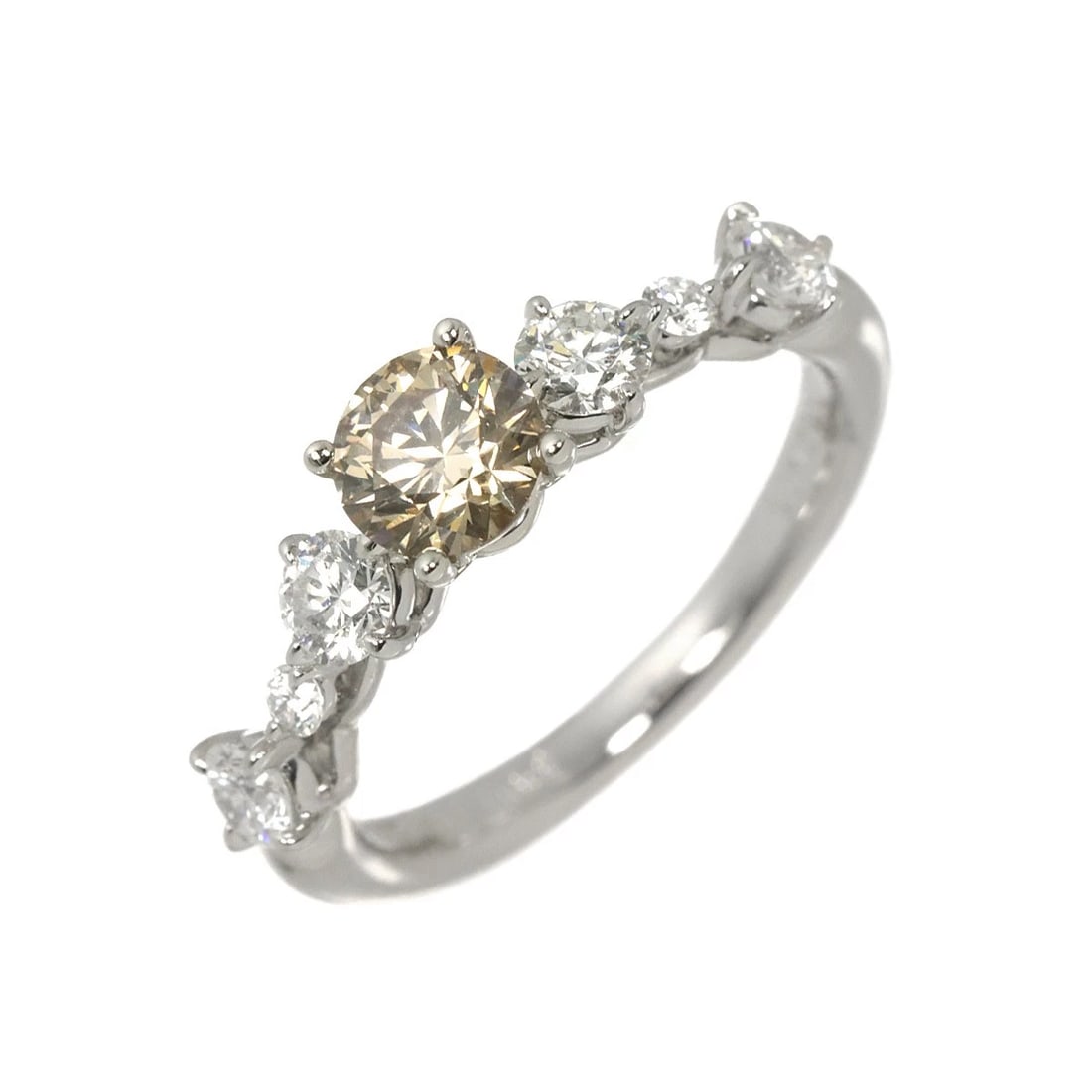 KASHIKEY BROWN DIAMOND RING PT: KASHIKEY Brown Diamond Ring Pt Brand: KASHIKEY Type/Style: Ring Material: Pt900, Main Stone Natural Color: Platinum Size: 5.25-5.5(US) Accessories: None Accessories Notice: When purchasing
