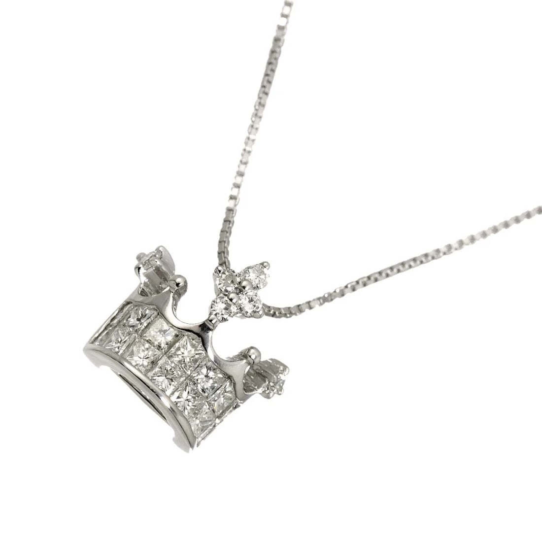 DIAMOND NECKLACE WHITE GOLD 750: Diamond Necklace White Gold 750 Brand: Unbranded Type/Style: Necklace Material: 750 White Gold, Main Stone Natural Color: White Gold Size: internal circumference of the chain:17.9inch (Adjustable)