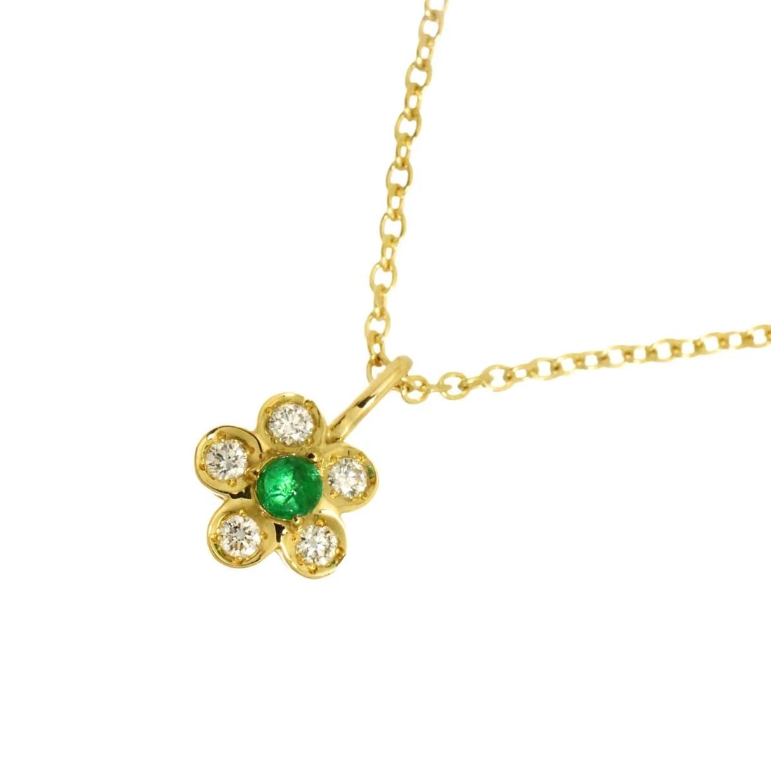 CHRISTIAN DIOR EMERALD DIAMOND NECKLACE: Christian Dior Emerald Diamond Necklace Brand: Christian Dior Type/Style: Necklace Material: 750 Yellow Gold, Main Stone Natural Color: Yellow Gold Size: internal circumference of the chain:15.7inch