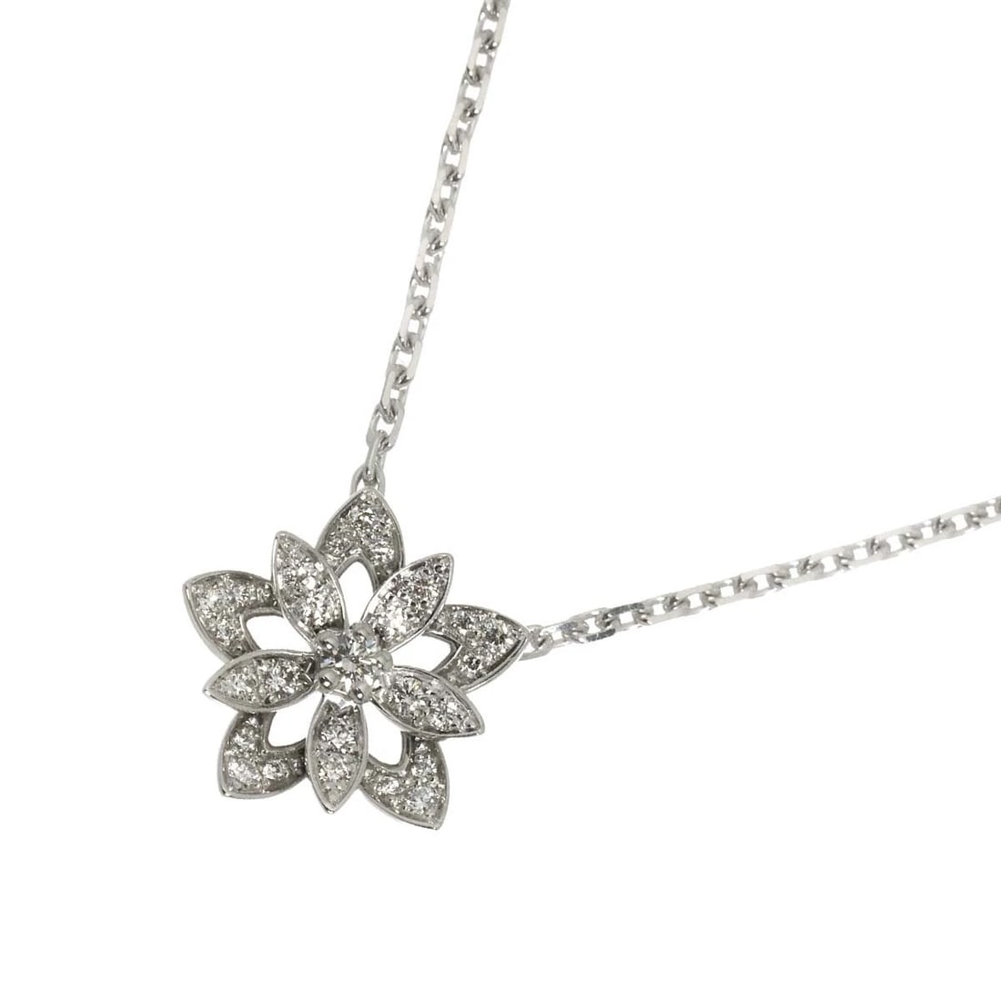 VAN CLEEF ARPELS DIAMOND NECKLACE: Van Cleef Arpels Diamond Necklace Brand: Van Cleef Arpels Type/Style: Necklace Material: 750 White Gold, Main Stone Natural Color: White Gold Size: internal circumference of the chain:16.1inch to
