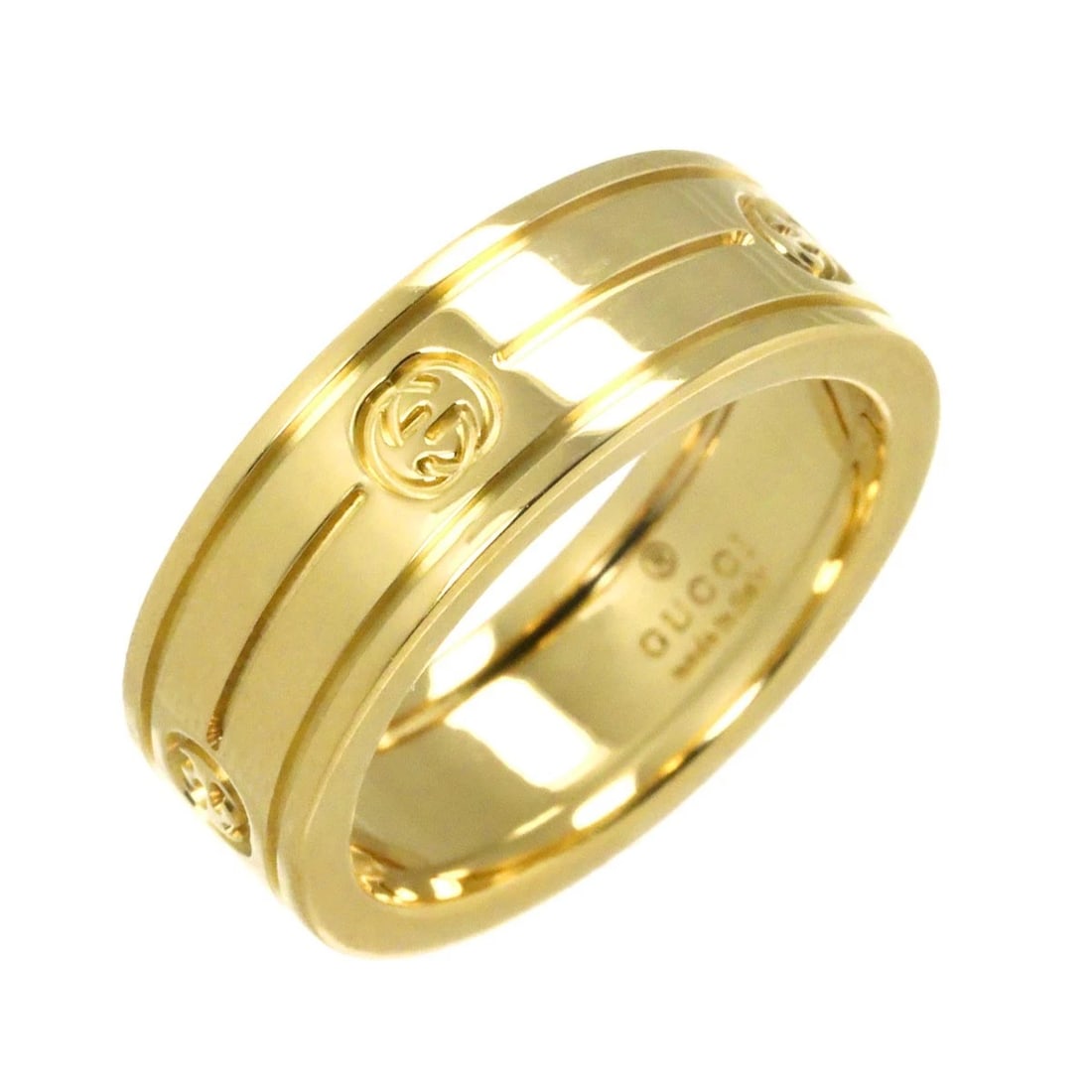 GUCCI INTERLOCKING RING YELLOW GOLD 750: GUCCI Interlocking Ring Yellow Gold 750 Brand: Gucci Type/Style: Ring Material: 750 Yellow Gold, Color: Yellow Gold Size: 5-5.25(US) Accessories: None Accessories Notice: When purchasing p