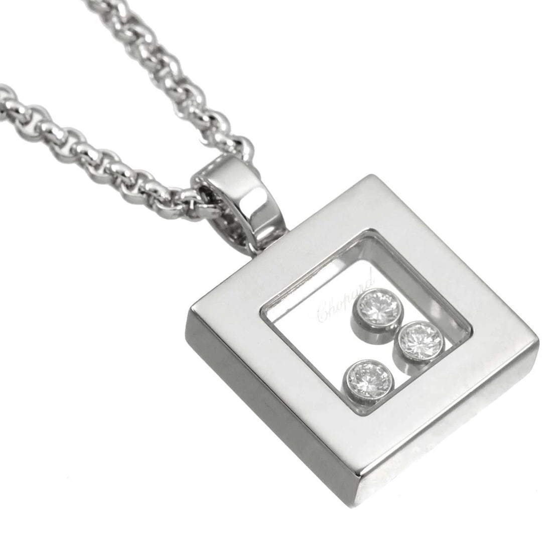 CHOPARD HAPPY DIAMOND SQUARE NECKLACE - 3