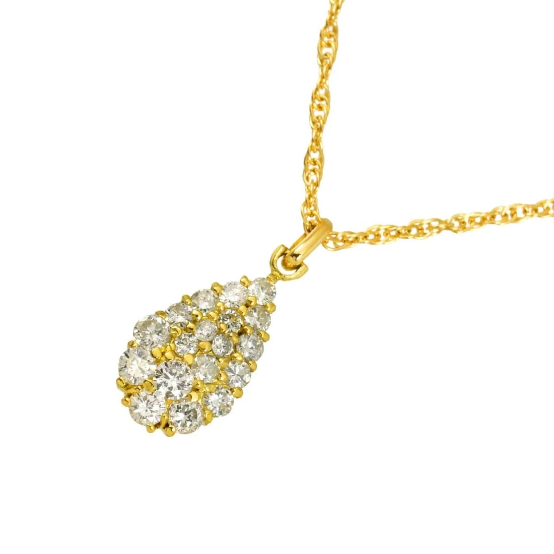DIAMOND NECKLACE YELLOW GOLD 750: Diamond Necklace Yellow Gold 750 Brand: Unbranded Type/Style: Necklace Material: 750 Yellow Gold, Main Stone Natural Color: Yellow Gold Size: internal circumference of the chain:15.7inch-14.4inch Top 