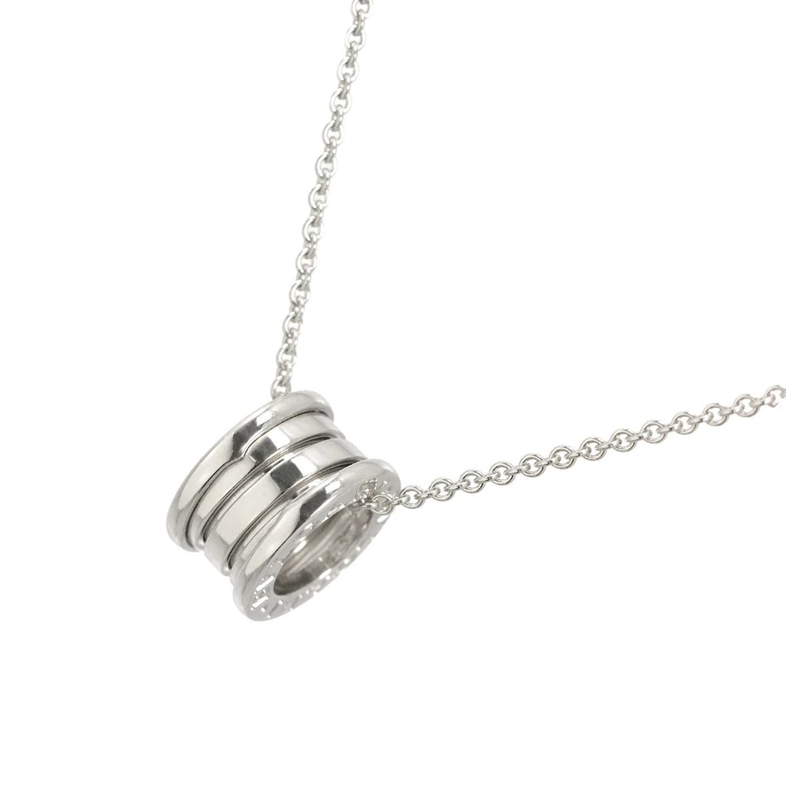 BVLGARI B-ZERO1 NECKLACE: BVLGARI B-ZERO1 Necklace Brand: BVLGARI Type/Style: Necklace Material: 750 White Gold, Color: White Gold Size: internal circumference of the chain:15.7inch Top Charm(max):W9 x H14.7mm