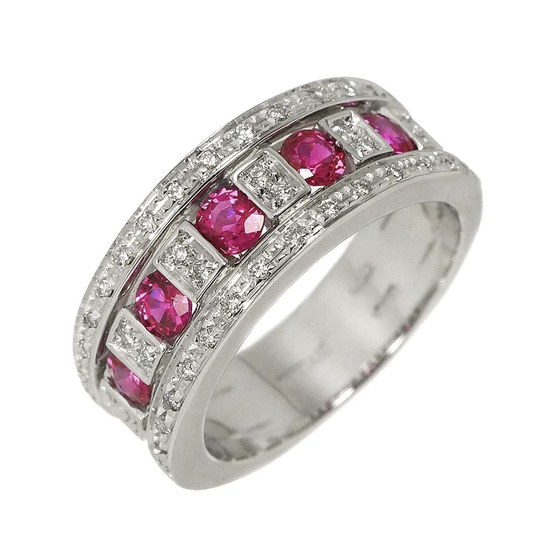 DAMIANI BELLE EPOQUE RUBY DIAMOND RING WG 750: DAMIANI Belle Epoque Ruby Diamond Ring WG 750 Brand: DAMIANI Type/Style: Ring Material: 750 White Gold, Main Stone Ruby Color: White Gold Size: 4.5-4.75(US) Accessories: None Accessories N